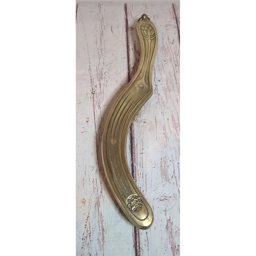 VTG Brass‎ Crumb Brush Silent Butler Table Broom Horse Hair Bristles